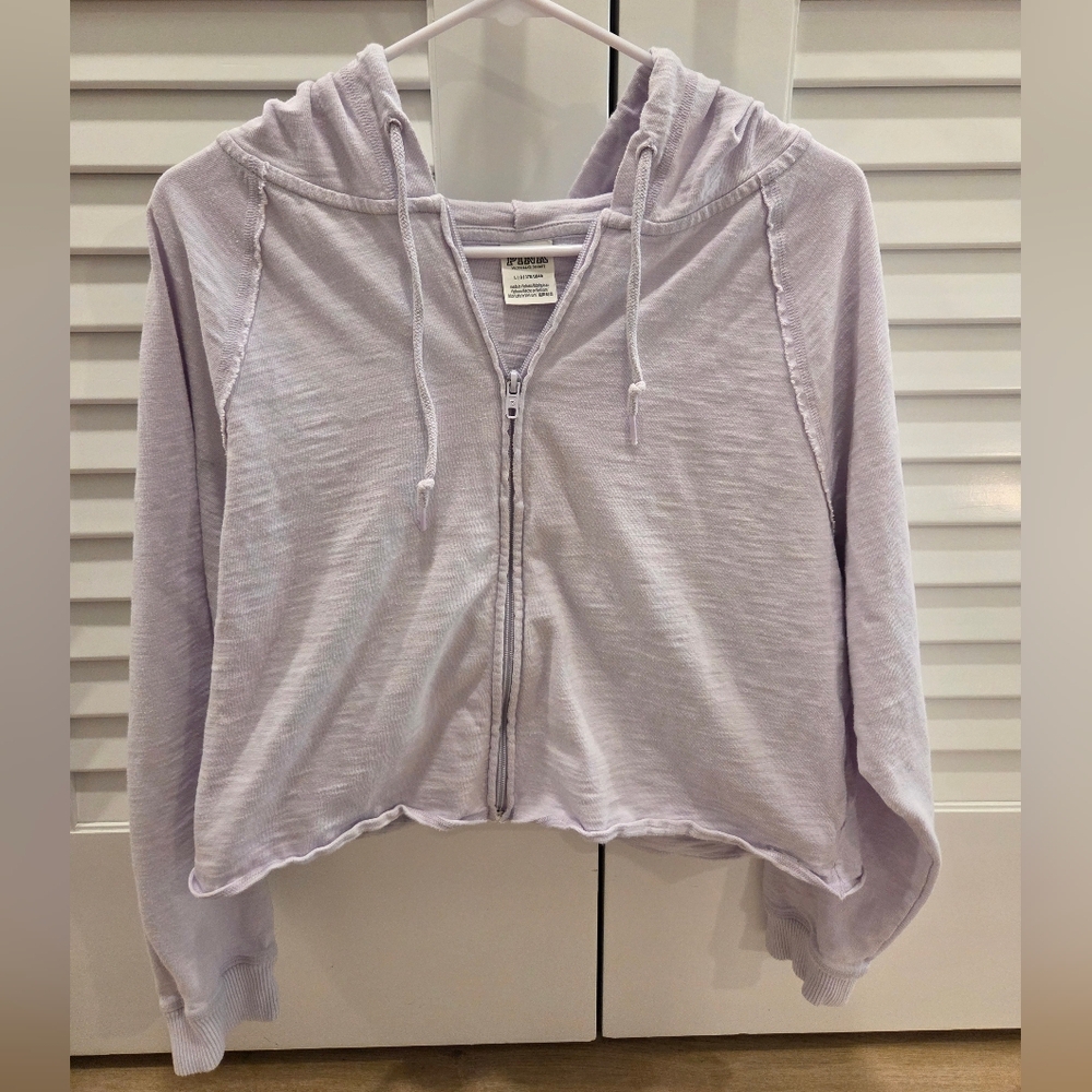PINK Light Lavender Cropped Zip-Up